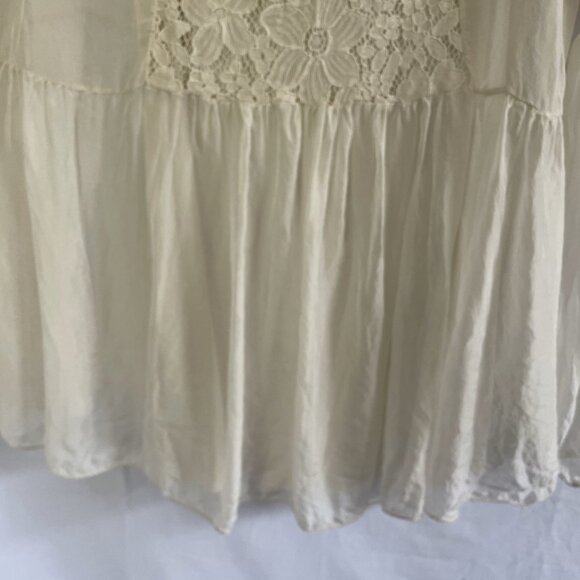 100% Italian Silk Italian Lace Blouse Romantic Wedding Top Made in Italy Small - Picture 8 of 12